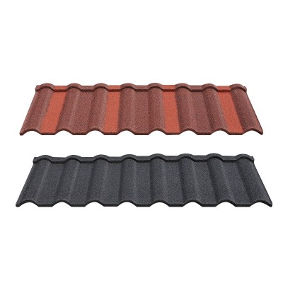 sheet price colorful lightweight low cost roofing tiles New orange sheeting Roman bent type brown stone coated metal roof tile