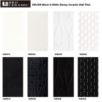 300/600mm wall tiles black and white color modern look ceramic tile